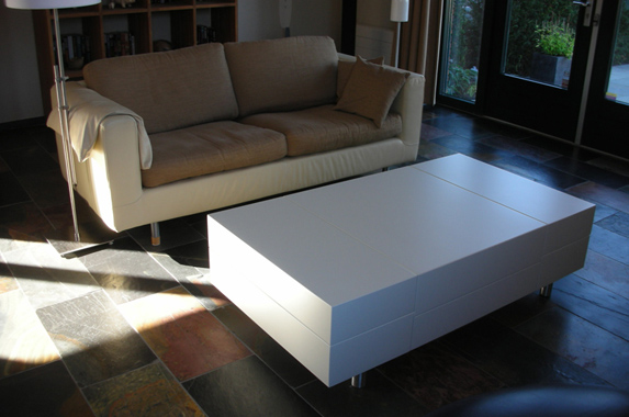 salontafel design wit zijdeglans RAL 9010