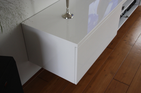 wandkast combinatie wit noten op maat