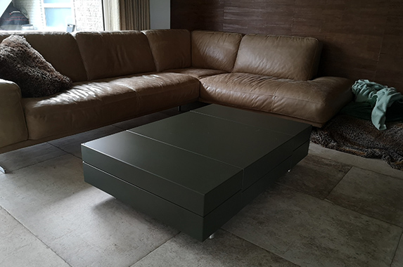 salontafel design groen zijdeglans