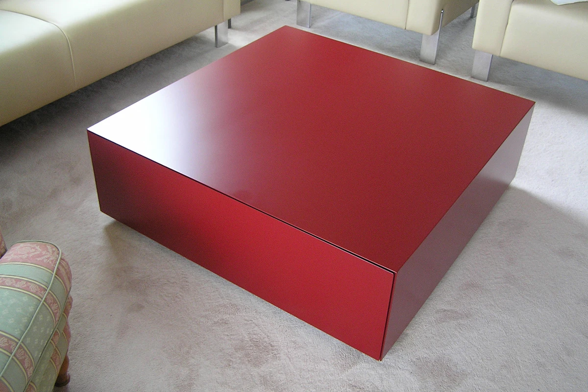 salontafel verstek greeploos sokkel rood