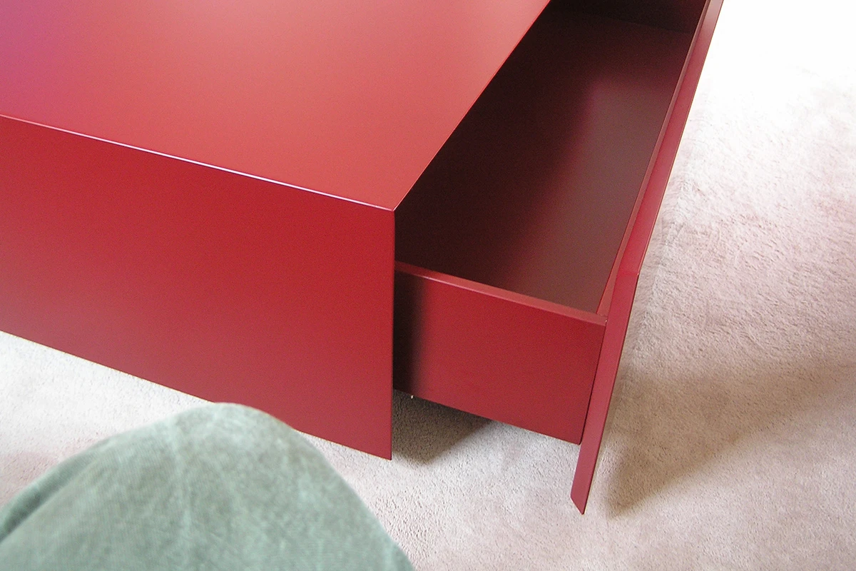 salontafel verstek greeploos sokkel rood